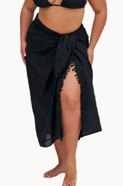 Sarongs^Capriosca Cotton Long Sarong BLACK