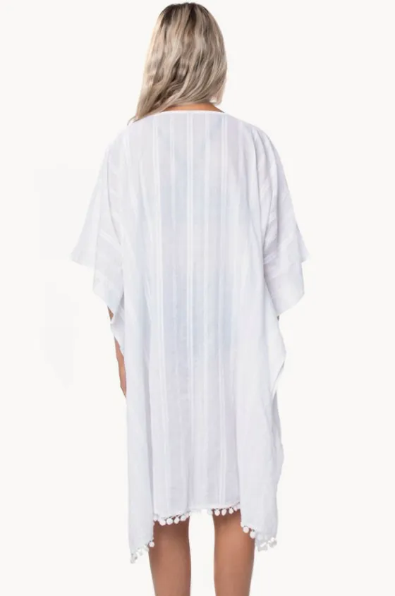 Overswim^Capriosca Cotton V Neck Kaftan WHITE