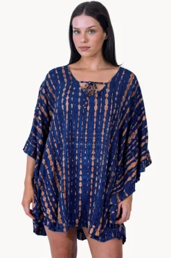 Tops^Sundrenched Crackle Jasmine Top Navy