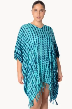 Overswim^Sundrenched Crackle Tie Dye V Neck Cover Up Mint