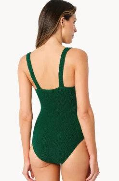 One Pieces^Une Piece Crinkle Classic Square Neck One Piece Forest
