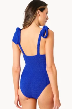 One Pieces^Une Piece Crinkle Classic Square Neck One Piece Cobalt