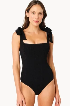 One Pieces^Une Piece Crinkle Classic Square Neck One Piece Black