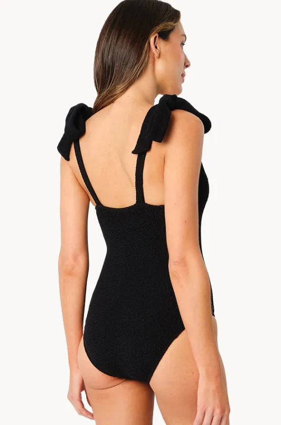 One Pieces^Une Piece Crinkle Classic Square Neck One Piece Black