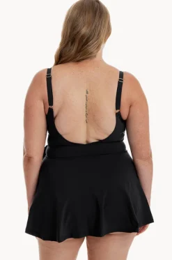 One Pieces^Togs Swimwear Cross Over Swim Dress BLACK