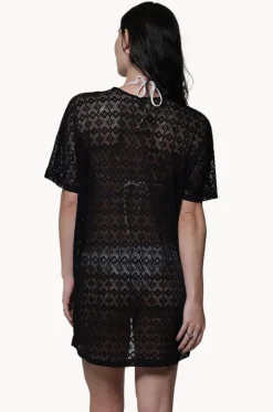 Overswim^J.valdi Diamante Open Front Kimono Black