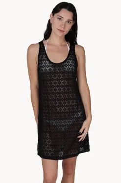 Overswim^J.valdi Diamante Scoop Neck Tank Dress Black
