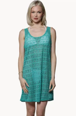 Overswim^J.valdi Diamante Scoop Neck Tank Dress Emerald