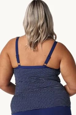 Tankini Tops^Capriosca Dots F/G Cup Tankini Separate Navy