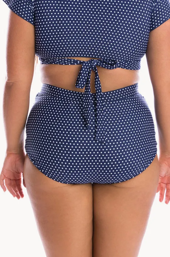 Bottoms^Capriosca Dots Ruched Skirted Pant Navy/white