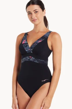 One Pieces^Zoggs Dusk Square Back One Piece Black/Grey