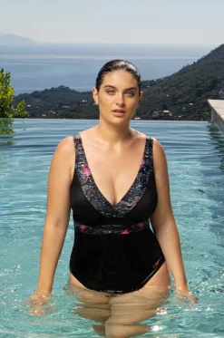 One Pieces^Zoggs Dusk Square Back One Piece Black/Grey