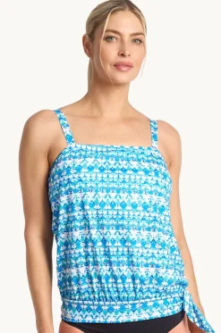 Tankini Tops^Poolproof Dynasty Bandeau Blouson Tankini Separate Jade