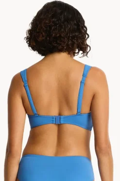 Bikini Tops^Sea Level Eco Essentials Cross Front Bra Denim