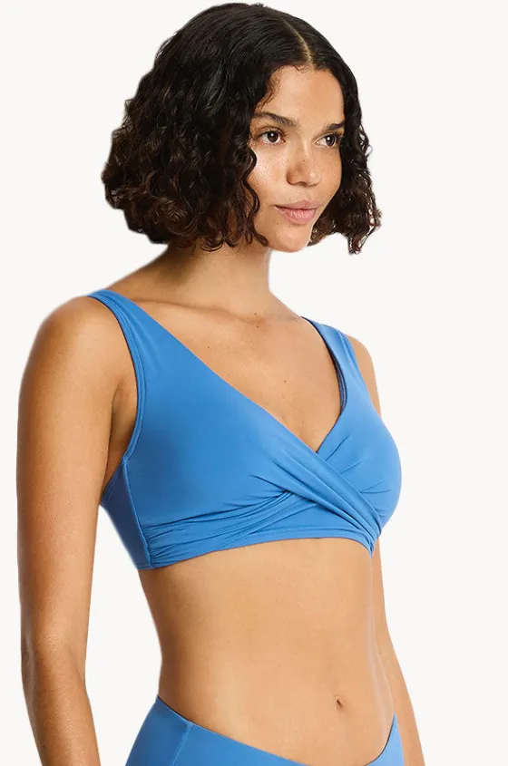 Bikini Tops^Sea Level Eco Essentials Cross Front Bra Denim