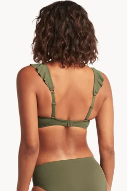 Bikini Tops^Sea Level Eco Essentials Frill Bra Khaki