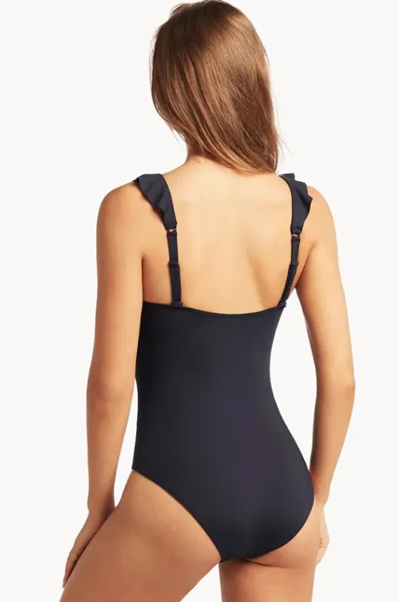 One Pieces^Sea Level Eco Essentials Frill One Piece Night sky