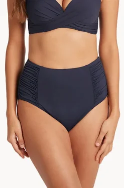 Bottoms^Sea Level Eco Essentials Gathered High Waist Pant Night sky