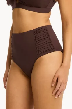 Bottoms^Sea Level Eco Essentials Gathered High Waist Pant Cocoa