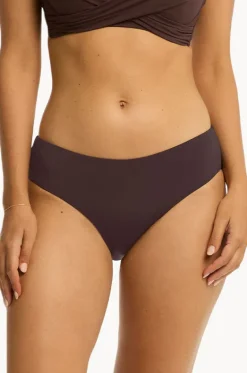 Bottoms^Sea Level Eco Essentials Mid Bikini Pant Cocoa