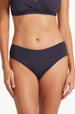 Bottoms^Sea Level Eco Essentials Mid Bikini Pant Night sky