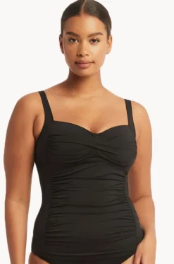 Tankini Tops^Sea Level Eco Essentials Twist Front Tankini Separate Black