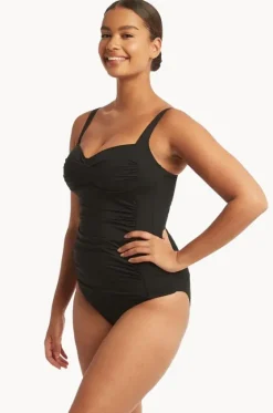Tankini Tops^Sea Level Eco Essentials Twist Front Tankini Separate Black