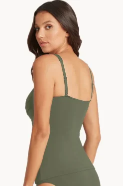 Tankini Tops^Sea Level Eco Essentials Twist Front Tankini Separate Khaki