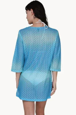 Overswim^J.valdi Escala Ombre V Neck Tunic Blue/aqua