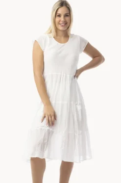 Dresses^Orientique Essentials Cotton Gauze Bias Dress White