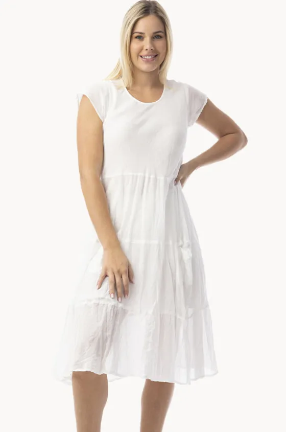 Dresses^Orientique Essentials Cotton Gauze Bias Dress White