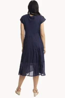 Dresses^Orientique Essentials Cotton Gauze Bias Dress Navy