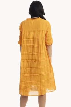 Dresses^Orientique Essentials Cotton Gauze Pleated Dress Orange