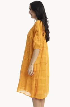 Dresses^Orientique Essentials Cotton Gauze Pleated Dress Orange