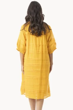 Dresses^Orientique Essentials Cotton Gauze Pleated Dress Saffron
