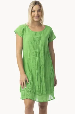 Dresses^Orientique Essentials Gauze Frill Hem Dress Green