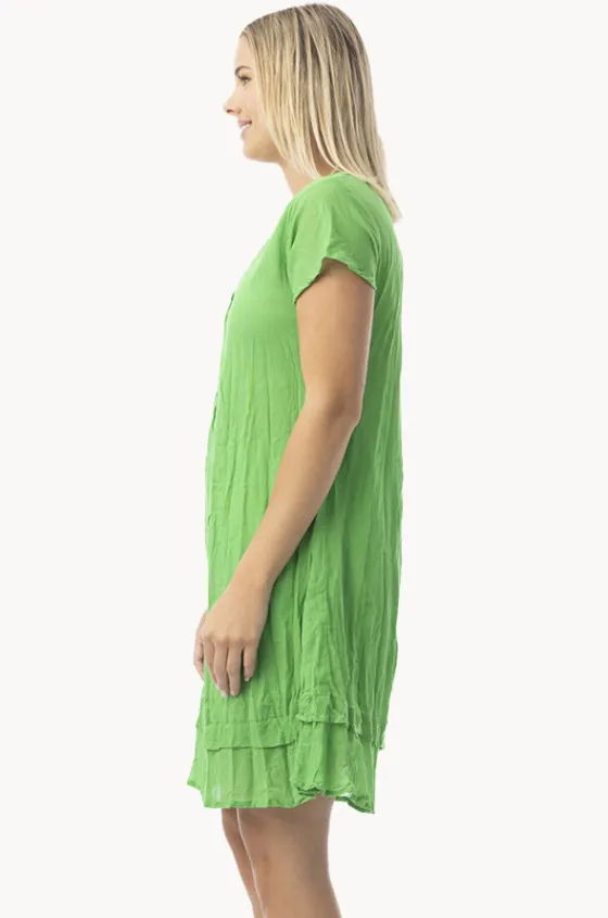 Dresses^Orientique Essentials Gauze Frill Hem Dress Green