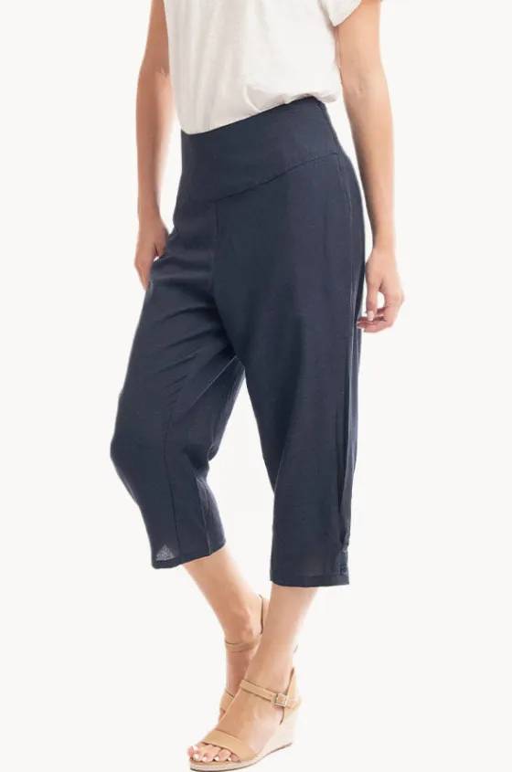 Pants^Orientique Essentials Linen 3/4 Pant Navy
