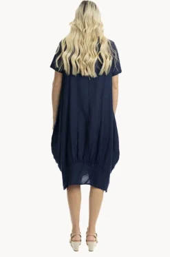 Dresses^Orientique Essentials Linen Blend Bubble Dress Navy