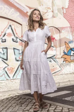 Dresses^Orientique Essentials Poplin Maxi Dress White