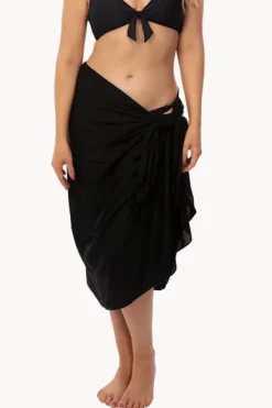 Sarongs^Sundrenched Extra Large Long Sarong BLACK