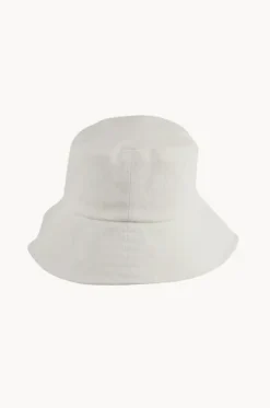 Headwear^Cherry Red Fabric Bucket Hat White