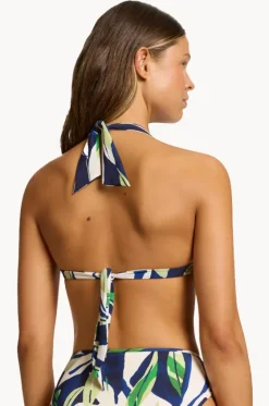 Bikini Tops^Jets Fauna Moulded Halter Ink