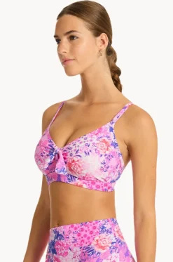 Bikini Tops^Sea Level Fiesta DD/E Cup Tie Front Bralette Pink
