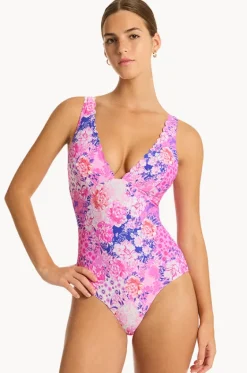 One Pieces^Sea Level Fiesta Longline Tri One Piece Pink