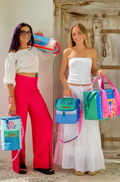 Cooler Bags|Picnic Vibes^Annabel Trends Fiesta Picnic Barrel Cooler Bag Pink/blue
