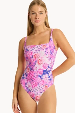 One Pieces^Sea Level Fiesta Square Neck Bralette One Piece Pink