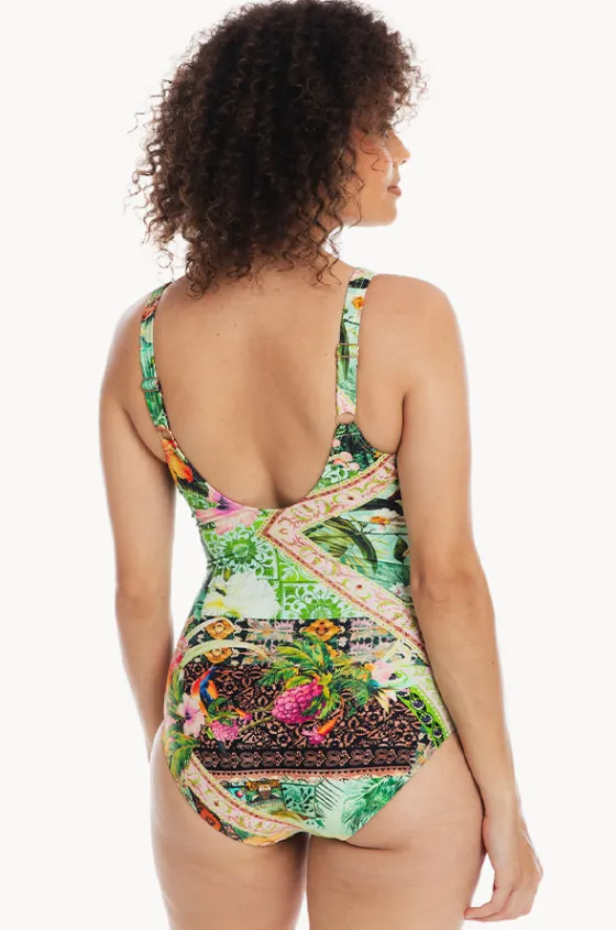 One Pieces^Togs Swimwear Fiji Surplice One Piece Green/multi