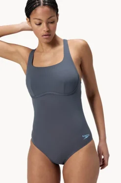 One Pieces^Speedo Flex Band One Piece Grey