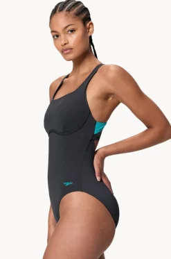 One Pieces^Speedo Flex Band One Piece Black/blue